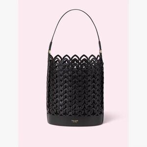 🖤 Kate Spade Dorie Logo Black Bucket Bag Whimsigoth Mobwife Lolita Large